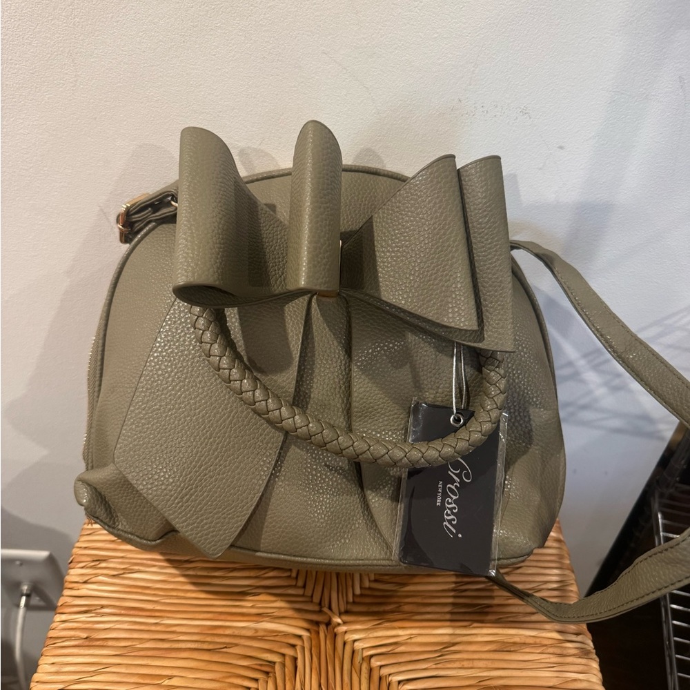Crossi Olive Crossbody Bag with Bow Detail